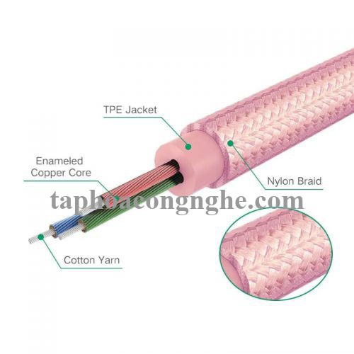 Ugreen 30817 3M màu Hồng Cáp âm thanh 2 đầu 3.5mm dương AV112 30030817